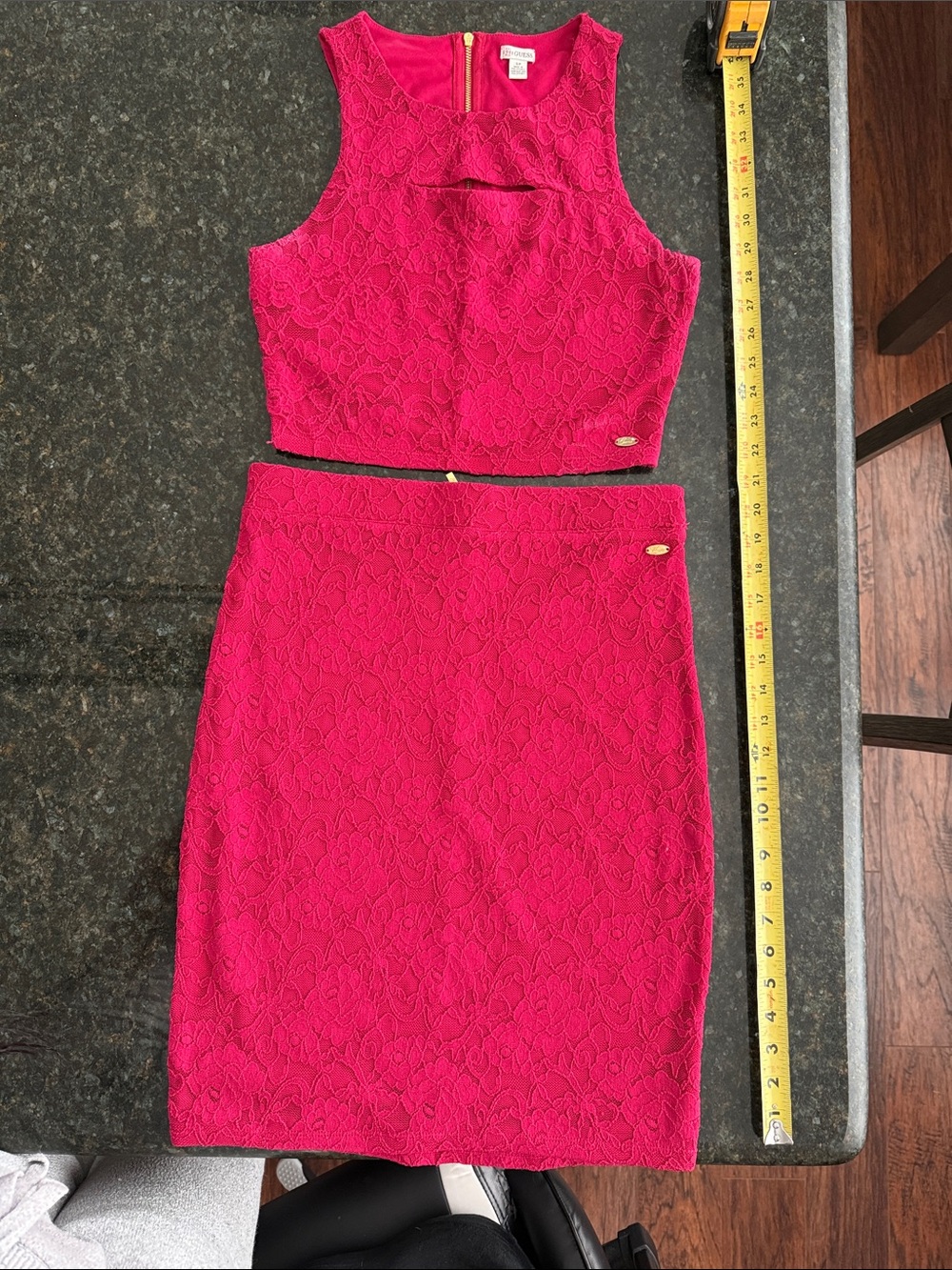 GUESS Lace Top and Skirt Set